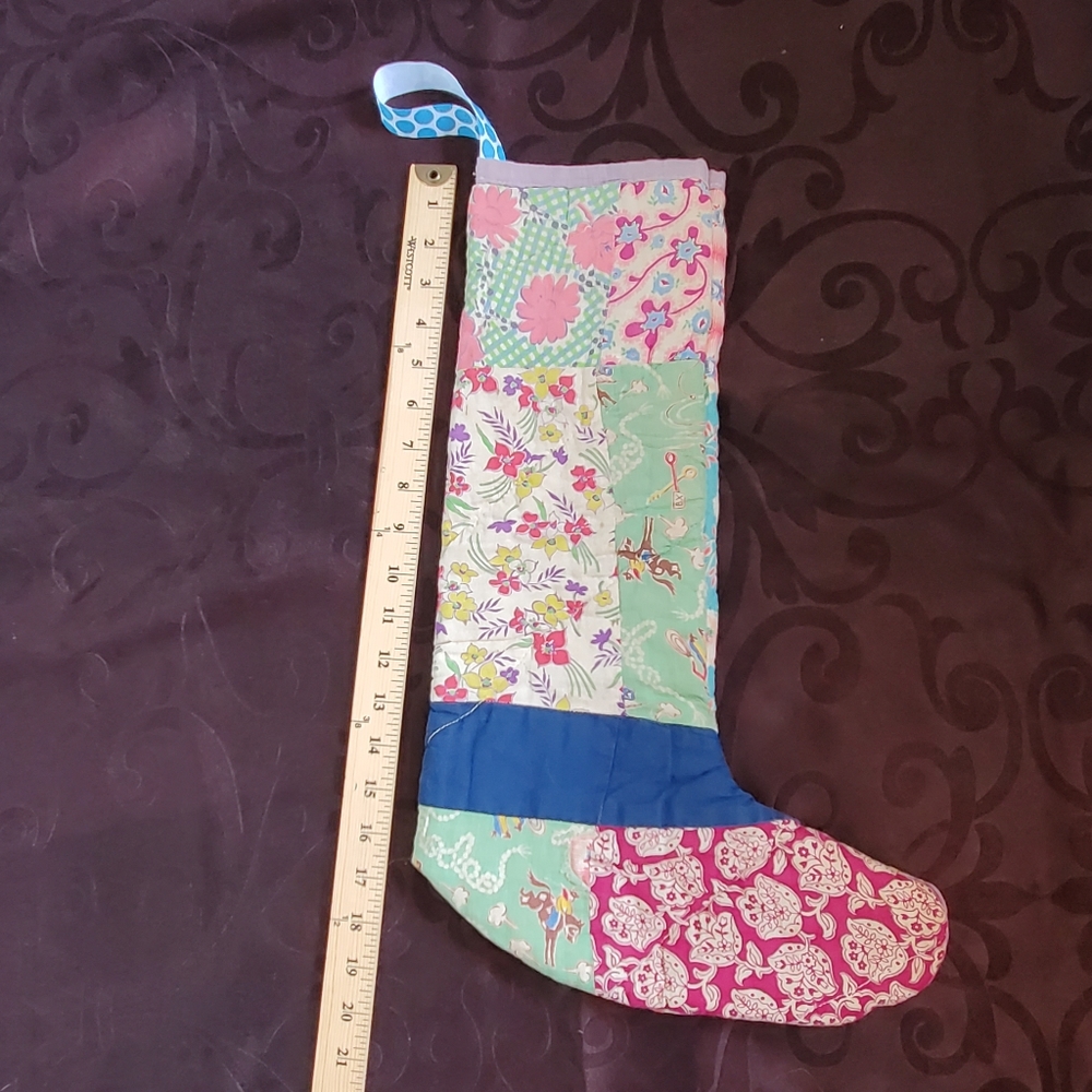 Antique quilt Christmas stocking
